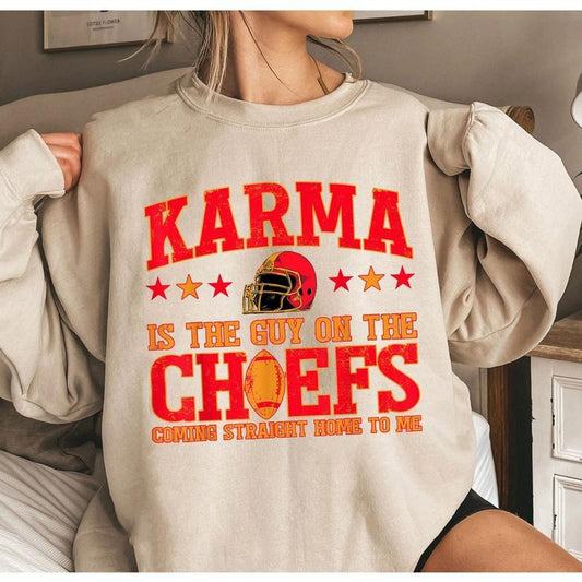 Karma Is The Guy On The Chief Sweatshirt, Ta.yl.or and Travis Sweatshirt, Coming Straight Home To Me, Karma Chief T-Shirt...