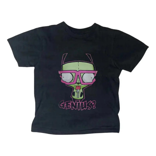 Kawaii Invader Zim Print Baby Tee, Gothic Emo Girl Top, Y2k Top Women Streetwear, Scene Clothing 2000s, Women Fitted...