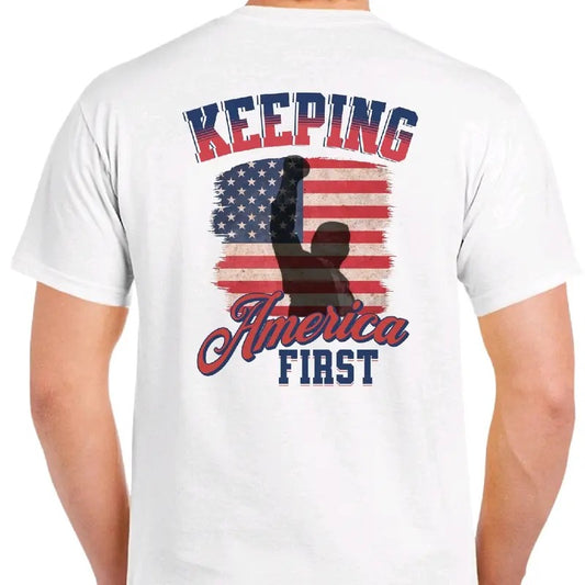 Keeping America First: T- Menswear Cotton Top Tshirt Shortsleeve Casual Sport Streetwear t vance Hoodie, Sweatshirt