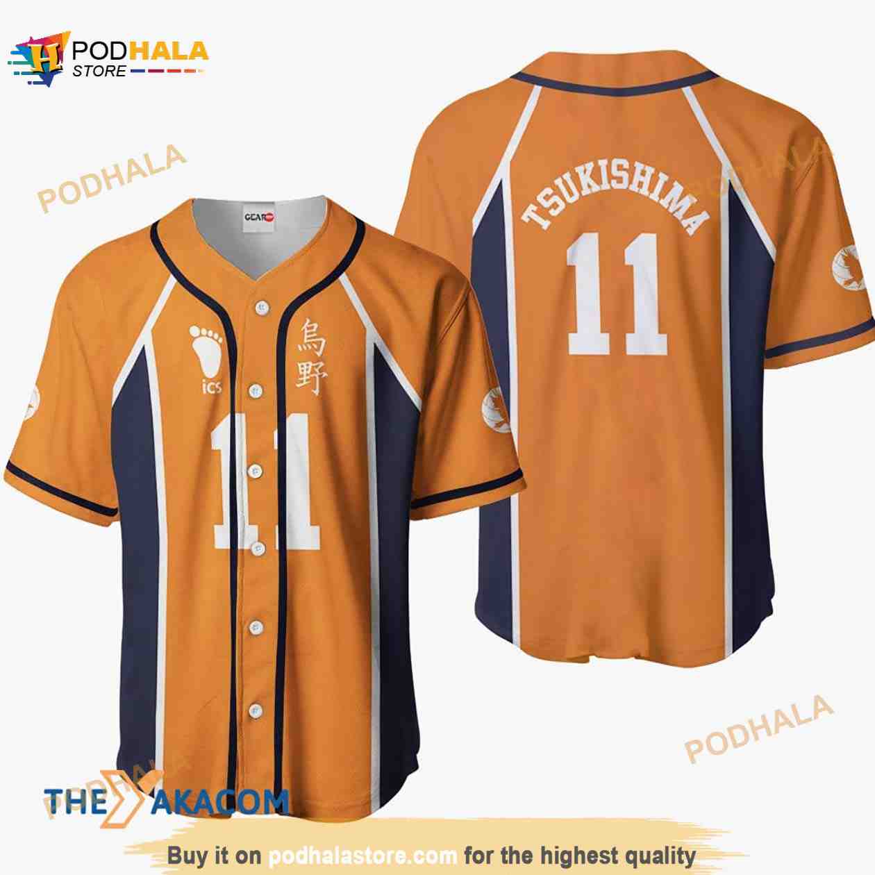 Kei Tsukishima Haikyuu Anime Costume 3D Baseball Jersey Shirt