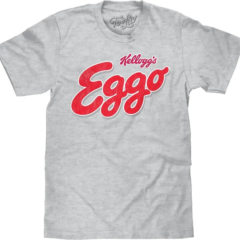 Kellogg's Eggo Waffle Logo T-Shirt - Athletic Gray Hoodie, Sweatshirt | InkThreadWorks.com