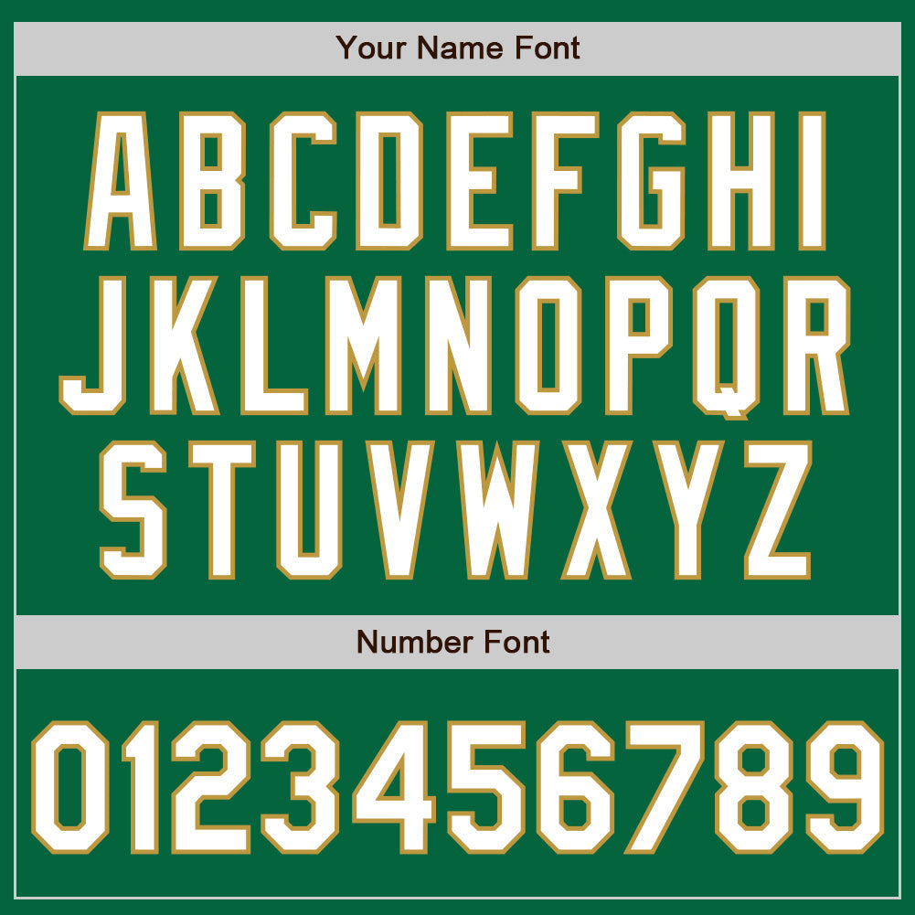 Custom Kelly Green White-Old Gold Authentic Baseball Jersey