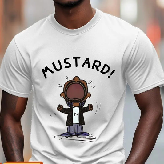 Kendrick Lamar MUSTARD Meme T-Shirt, Unisex Tee Shirt for Fans, Funny Hip Hop Graphic Top, Music Lover Apparel, Humorous Pop Culture Gift,