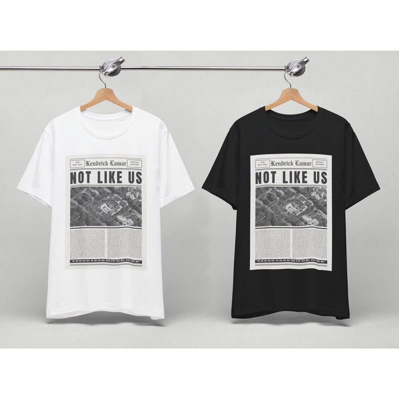 Kendrick Lamar They Not Like Us T Shirt, Vintage Newspaper Lyric, KDot, Kendrick Lamar Shirt, Euphoria, Hip Hop Merch, Vintage Rap Tee
