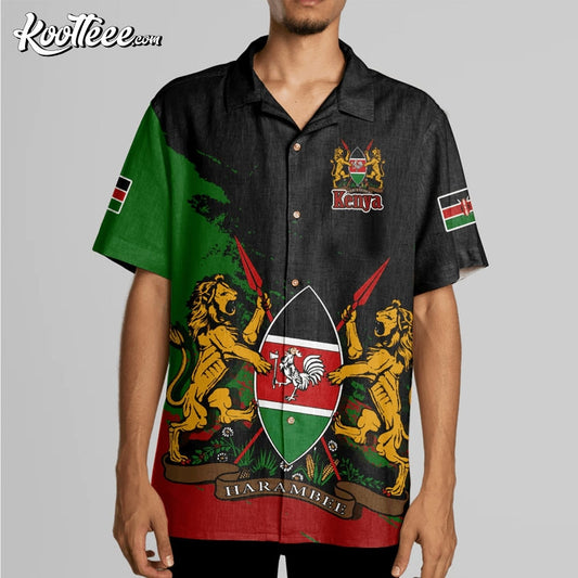 Kenya Coat Of Arms Custom Hawaiian Shirt