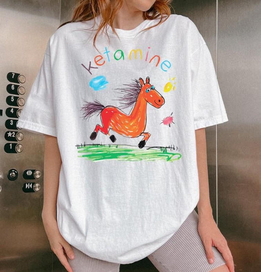 Ketaminn Horse Shirt -Funny Saying Shirt, Funny Horse Shirt Hoodie, Sweatshirt | InkThreadWorks.com