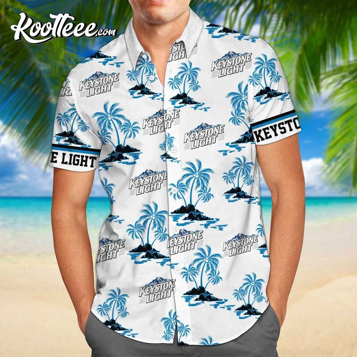 Keystone Light Beer Hawaiian Shirt And Shorts