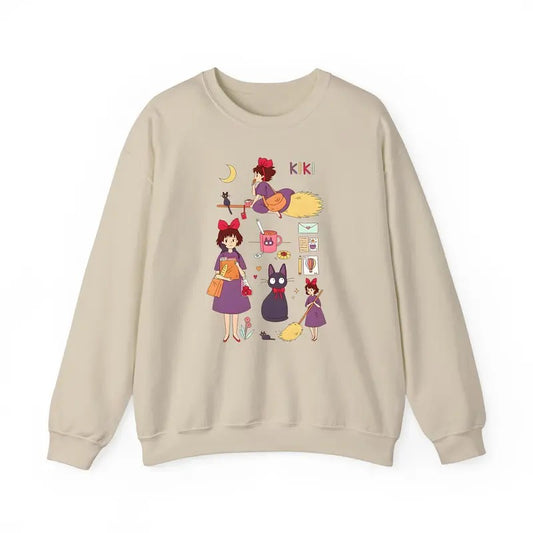 Kiki's Delivery Service Sweatshirt, Jiji Sweatshirt, Studio Ghibli Sweatshirt, Hayao Miyazaki, Anime Fanstyle{n002}4