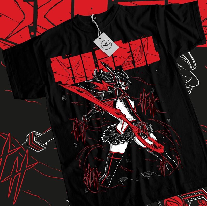 Kill la Kill Ryuko T-Shirt S-4XL Girl anime ryuko matoi senketsu Black Shirt Tshirt S-4XL Hoodie, Sweatshirt