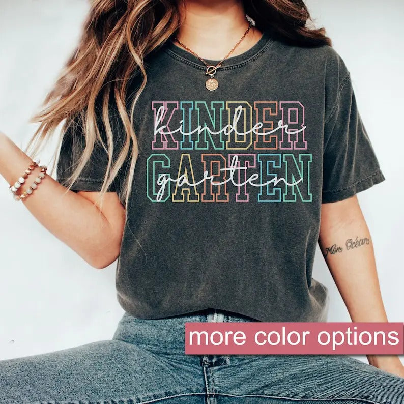 Kindergarten Teacher Shirt, Kindergarten TShirt, Elementary School, Teaching Tee, First Day Of Kindergarten, Teacher...