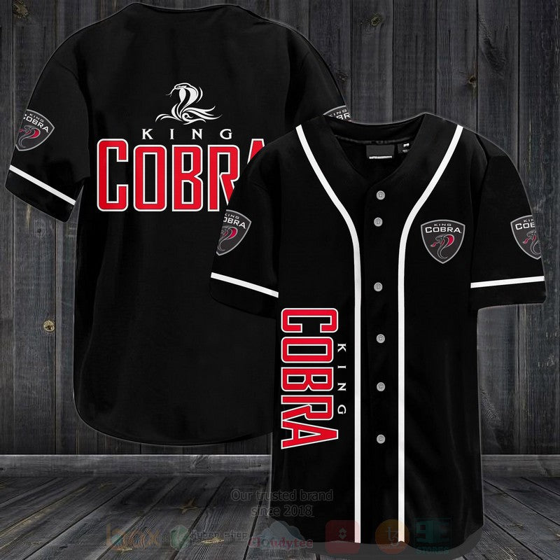 FASHION King Cobra Malt Liquor Label Baseball Jerseys Botton Shirt