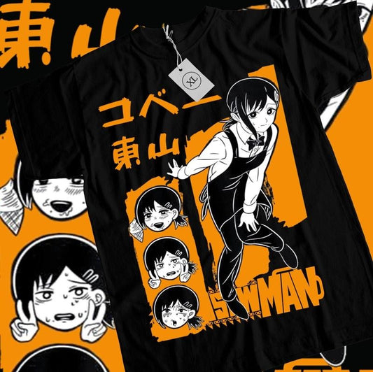Kobeni T-Shirt S-4XL Denji & Makima Chainsaw Man Pochita Horror Anime Shirt Tshirt S-4XL Hoodie, Sweatshirt