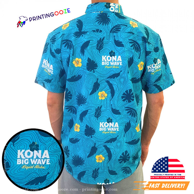 Kona Beer Big Wave Liquid Aloha Hawaiian Shirt