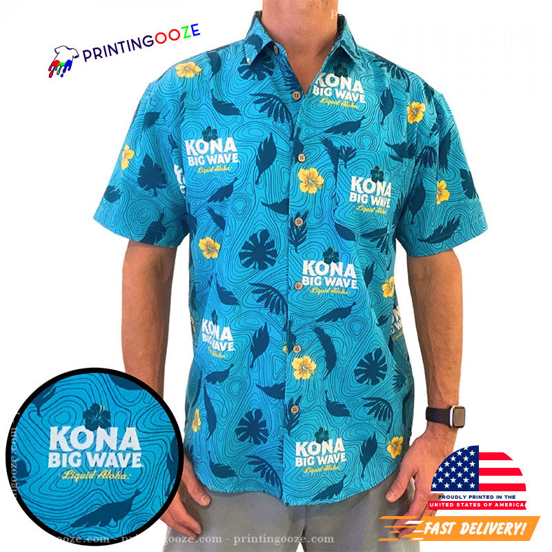 Kona Beer Big Wave Liquid Aloha Hawaiian Shirt