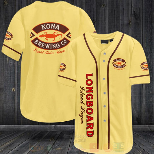 FASHION Kona Brewing Company Baseball Jerseys Botton Shirt