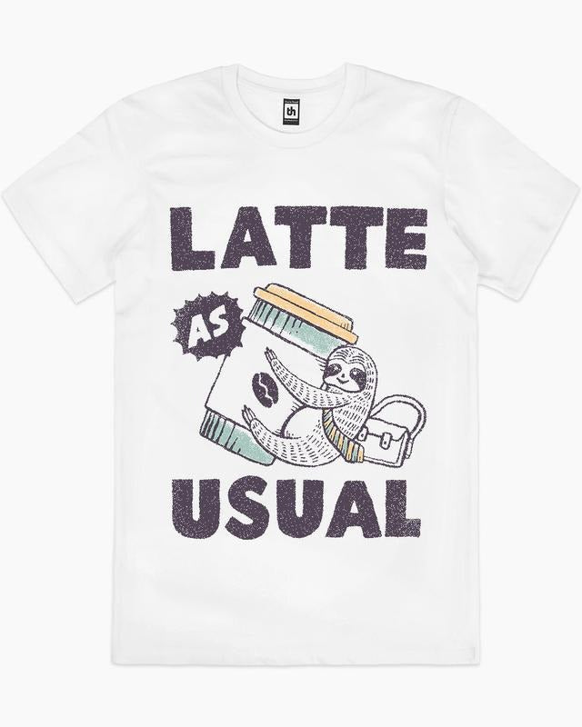 LATTE AS USUAL T-SHIRT, Men Summer Fashion Cotton, Cotton Menswear, S to 3XL Soft Top Hoodie, Sweatshirt | InkThreadWorks.com