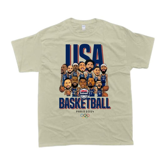 LEBRONS T-shirt USA Basketball Olympic 2024 T-shirt - Classic Fit, 100% Cotton - Menswear Graphic Tshirt Men