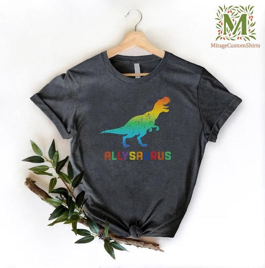 LGBT Dinosaur T Rex Shirt, Allysaurus Shirt, Pride Ally Shirt, LGBTQ Pride Tshirt, Pride Party Shirt, LGBT Ally Shirt,...