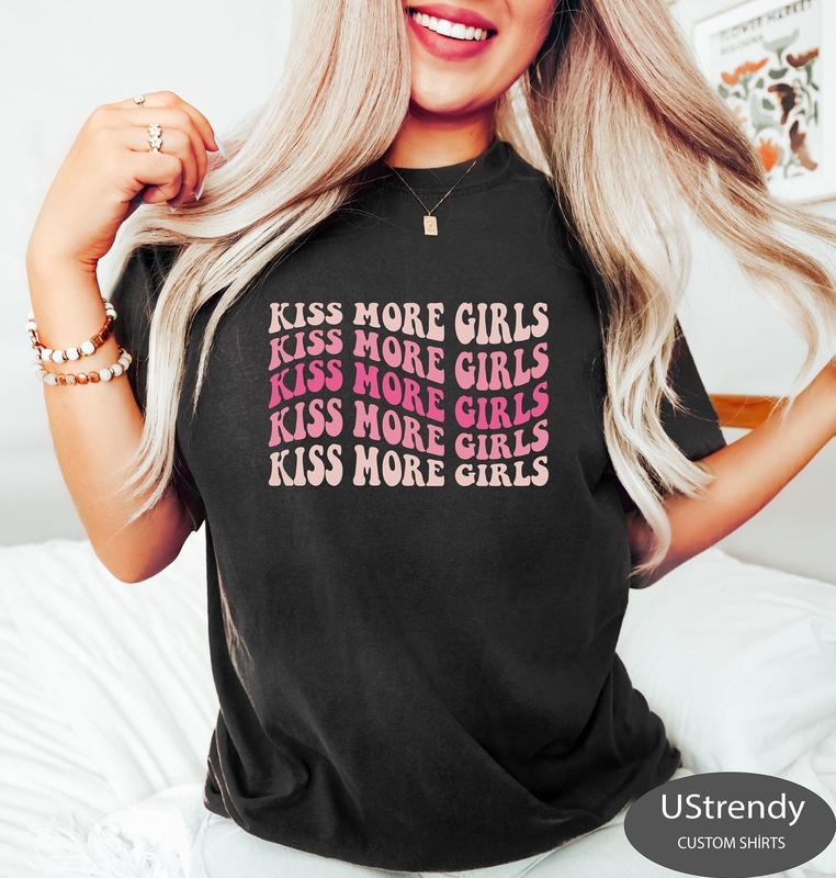LGBT T Shirt Hoodie SweaterKiss More Girls Shirt Gay Pride Shirt Lesbian Shirt Queer Girls Tee Pride Shirt Women LGBT...