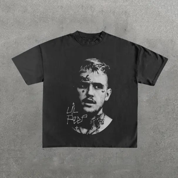 LIL PEEP T-Shirt, Vintage LIL PEEP Graphic Tee, Music Rap Tee, Hip Hop, R&B, Pop, Y2k, Unisex T-Shirt, Gift For Men Women Womenswear Menswear Top Streetwear