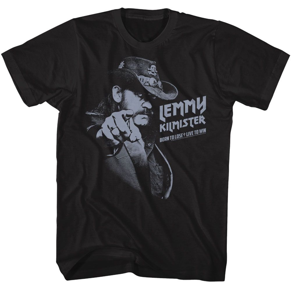 Lemmy - Monochrome Point - American Classics - Solid Black Adult Short Sleeve T-Shirt