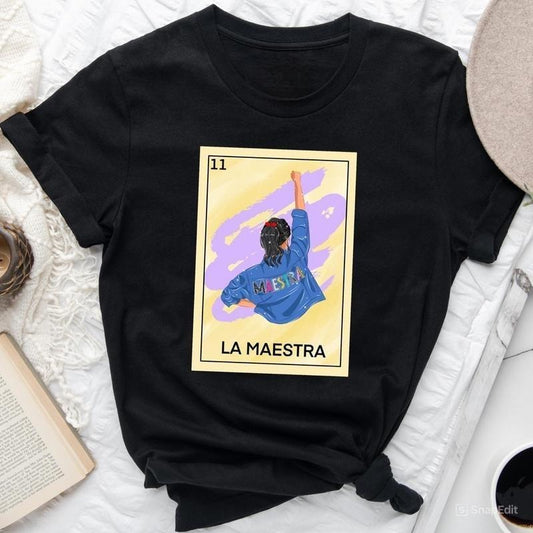 La Maestra Loteria Shirt, La Maestra Sweatshirt, Tarot Card Shirt, For Men, For Women Hoodie | InkThreadWorks.com