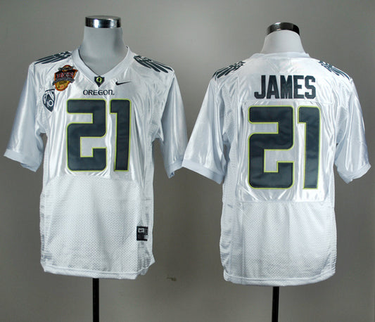 LaMichael James 21 White Battle Edition Pac-10 2011 BCS Logo