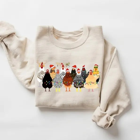 Labor And Delivery Nurse Christmas SweСute Christmas Chickens Sweatshirt, Funny Christmas Chicken Sweatshirt, Christmas Crewneck, Holiday Sweatshirt, Christmas Farm, L&D Nurse Holiday Gift, mas L and D Nurse Shirt, Christmas OB Nurse, Delivery Nurse Team