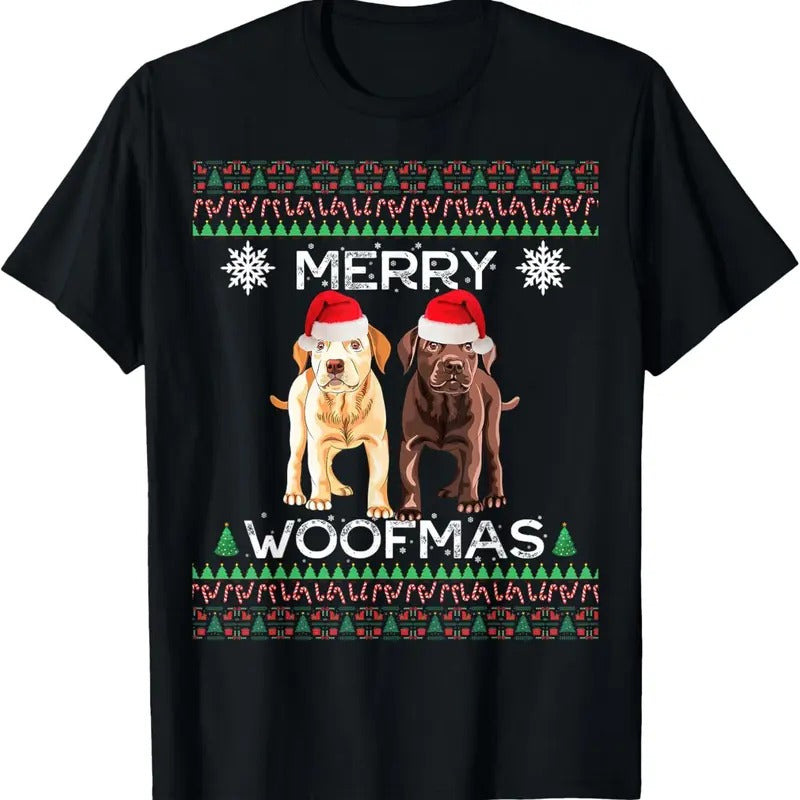 Labrador Christmas Ugly Yellow Lab Chocolate Labrador T-Shirt Hoodie, Sweatshirt | InkThreadWorks.com
