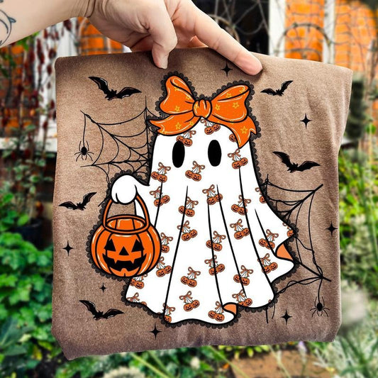 Lace Ghost Coquette Shirt, Ghost Halloween Shirt, Girly Ghost Lacey Ghost Png, Spooky Season Png, Halloween Shirt Png,...