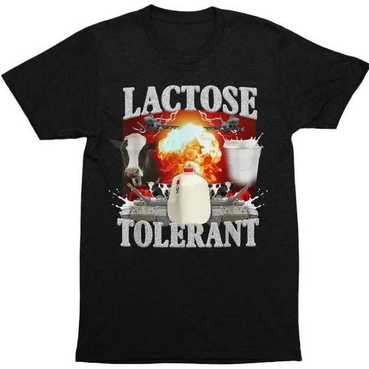 Lactise Tolerant T-Shirt Menswear Top Underwear Tshirt Streetwear Tropical Slogan Tees Crew Necks Hoodie, Sweatshirt