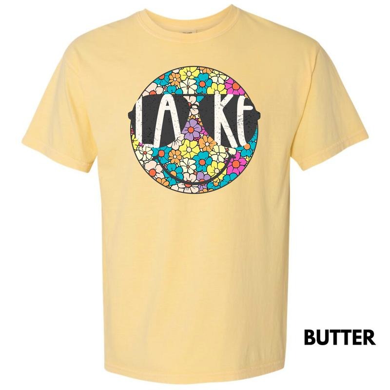 Lake Glasses Happy Face Comfort Colors T-Shirt 'NLB' Hoodie, Sweatshirt | InkThreadWorks.com