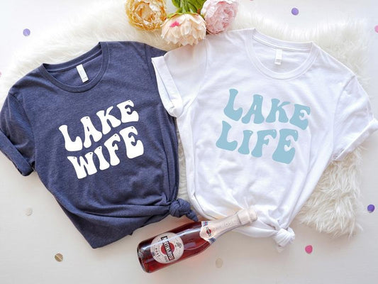 Lake Wife T-Shirt, Lake Life Shirt, Matching Lake Bachelorette Party Tees, Bridesmaid Proposal Tee, Wedding Party Gift...