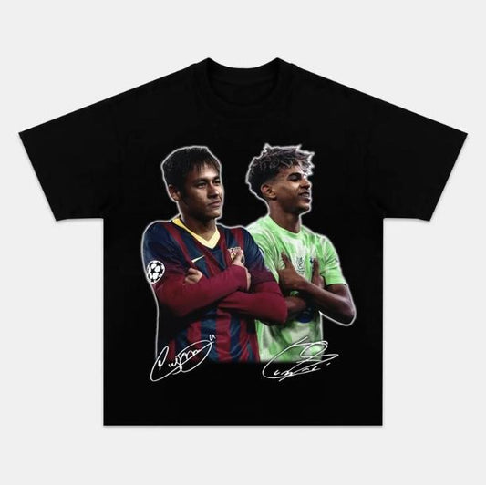 Lamine Yamal x Neymar T-Shirt, Yamal x Neymar Vintage Graphic Tees, Unisex Soccer Shirt, Sport Merch, Gift For Fan, Cotton comfort Menswear Womenswear Streetwear