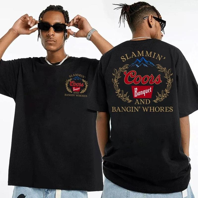 Lammin Coorrs And Bangiin Two Sides Tshirt Sweatshirt Hoodie, Funny Beer Lover's Graphic Shirt, Wild Drinking Party Shirt, Unisex Sweater Pullover Tee