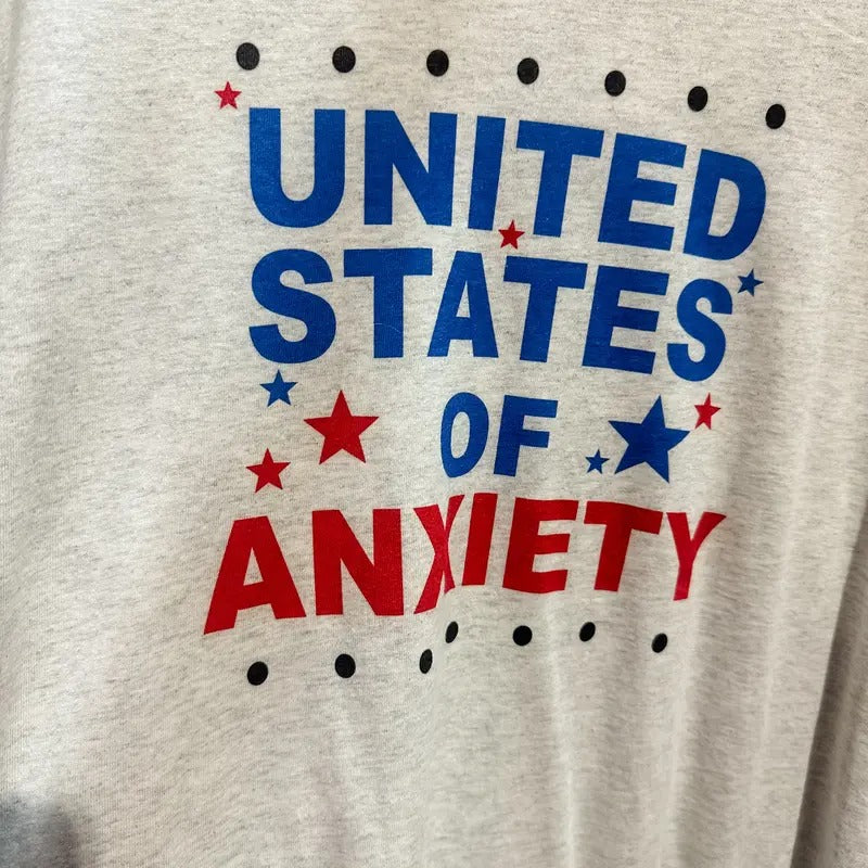 Large Ash United States Of Anxiety Tee Hoodie, Sweatshirt | InkThreadWorks.com