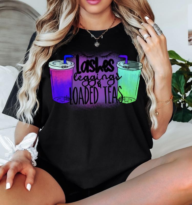 Lashes, Leggings and Loaded Teas Tshirt Casual Cotton Hoodie, Sweatshirt | InkThreadWorks.com