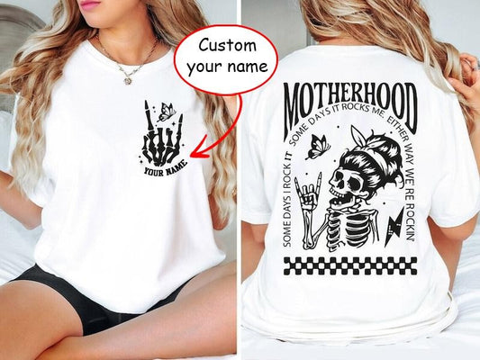 Latarshia Grant Store Custom Name Motherhood Sometimes I Rock It Sometimes It Rocks Me Shirt, Mama Shirt, Mom Shirt,...