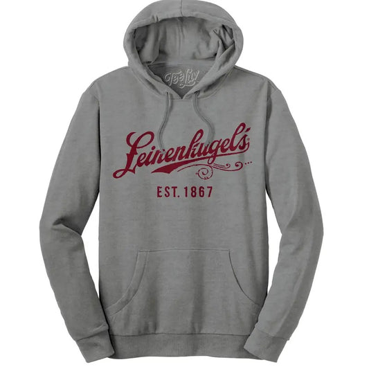 Leinenkugel's Beer Logo Pullover Hooded Sweatshirt - Gray T-Shirts, Hoodie | InkThreadWorks.com