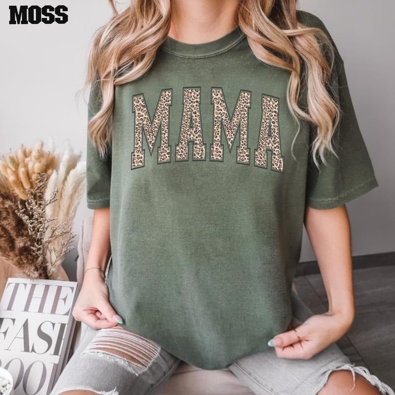 Leopard Mama Shirt, Mothers Day Gift, Mom Shirt, Retro Mama Shirt, Gift For Mom, Mama Shirt, Leopard Mama T-Shirt Hoodie,...