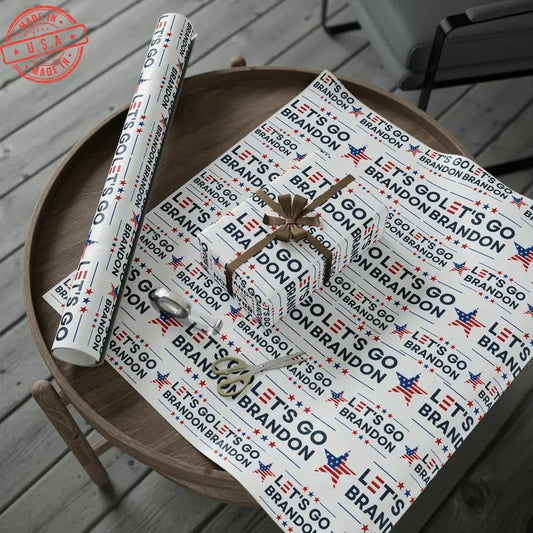 Let's Go Brandon Style USA Wrapping Paper for Gifts - Trump Maga Let's Go Brandon Trump Christmas Gift Wrap T-Shirts,...