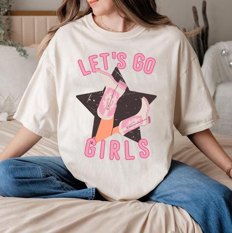 Let's Go Girls Child Shirt, Rodeo Graphic T-Shirt, Sweatshirt, Hoodie, Young Cowgirl Shirt, Kids Country, Children's Western Shirt