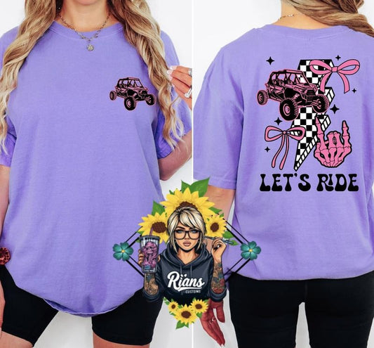 Let's Ride Atv Comfort Colors Unisex Sized Tshirt Hoodie, Sweatshirt | InkThreadWorks.com