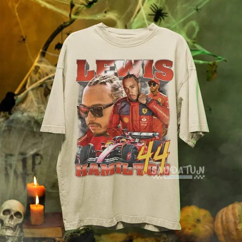 Lewis Hamilton Shirt -  Racing Team Ferrari 90s Vintage x Bootleg Style Rap Tee, Gifts for Him and Her, Unisex CND