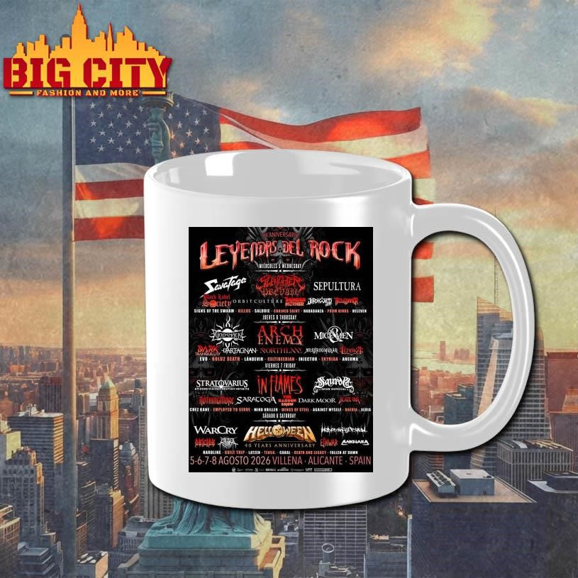 Leyendas Del Rock 2026 20Th Anniversary Full Lineup In Alicante Spain At Villena On 5 6 7 8 August 2026 Home Decor Poster  Shirt