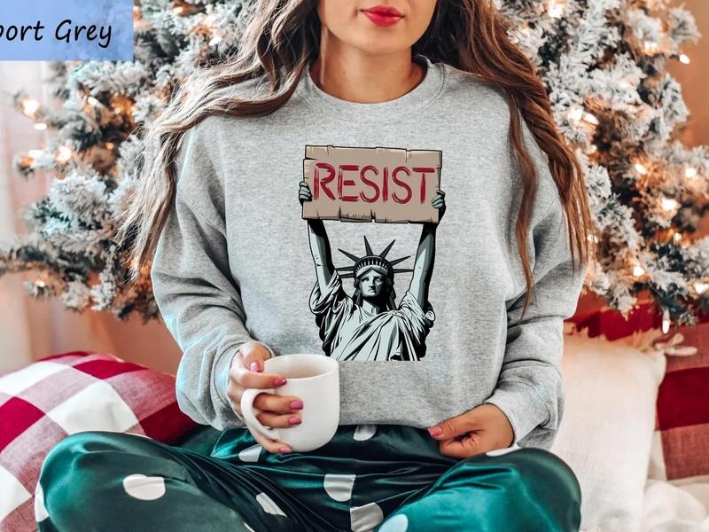 Liberal Resist Shirt, Anti Trump Sweatshirt, Anti Fascist Tee, Feminist T-shirt Gift, Activist Political Shirt,Democracy...