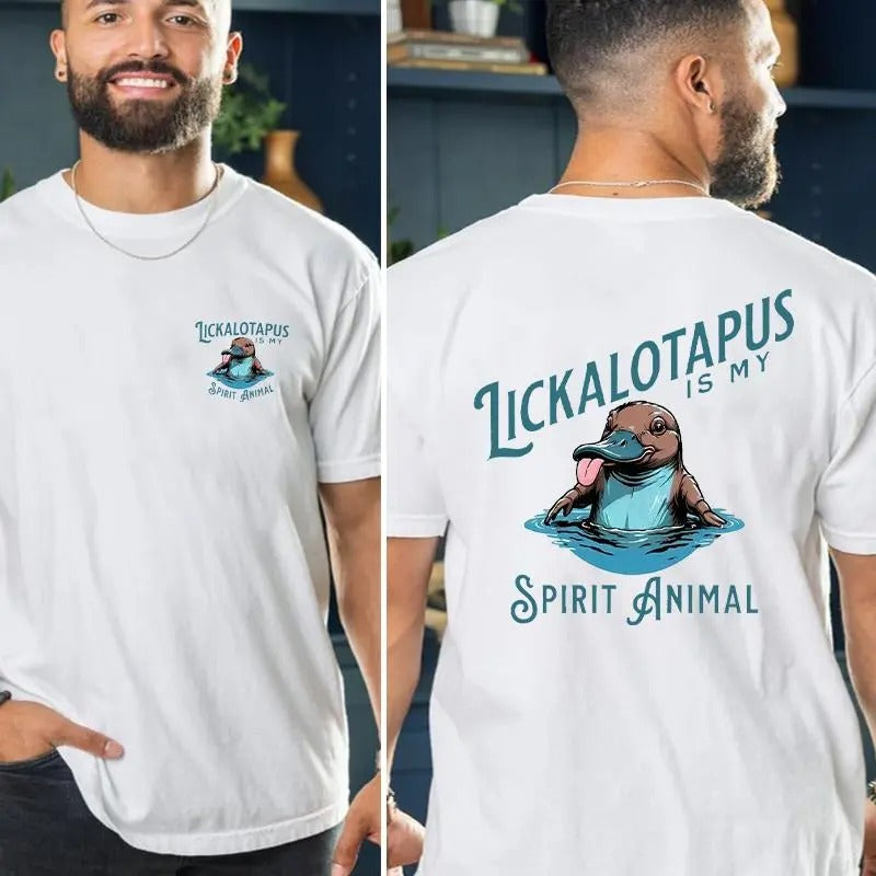 Lickalotapus is my Spirit Animal Men's funny T-shirt Crewneck Menswear men  gifts graphic tee, Top trending, Casual Streetwear, Lickalotapus Shirt