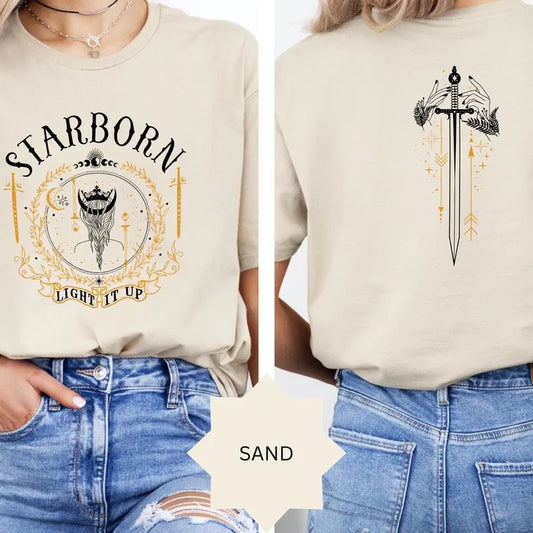 Light It Up Crescent City T-Shirt, Starborn Sweatshirt, Bryce Quinlan Shirt, Bookish Shirt, House of Earth Merch, Sarah J Maas Unisex Soft Comfort Crewneck Pullover Long Sleeves Graphic Fabric Sweater