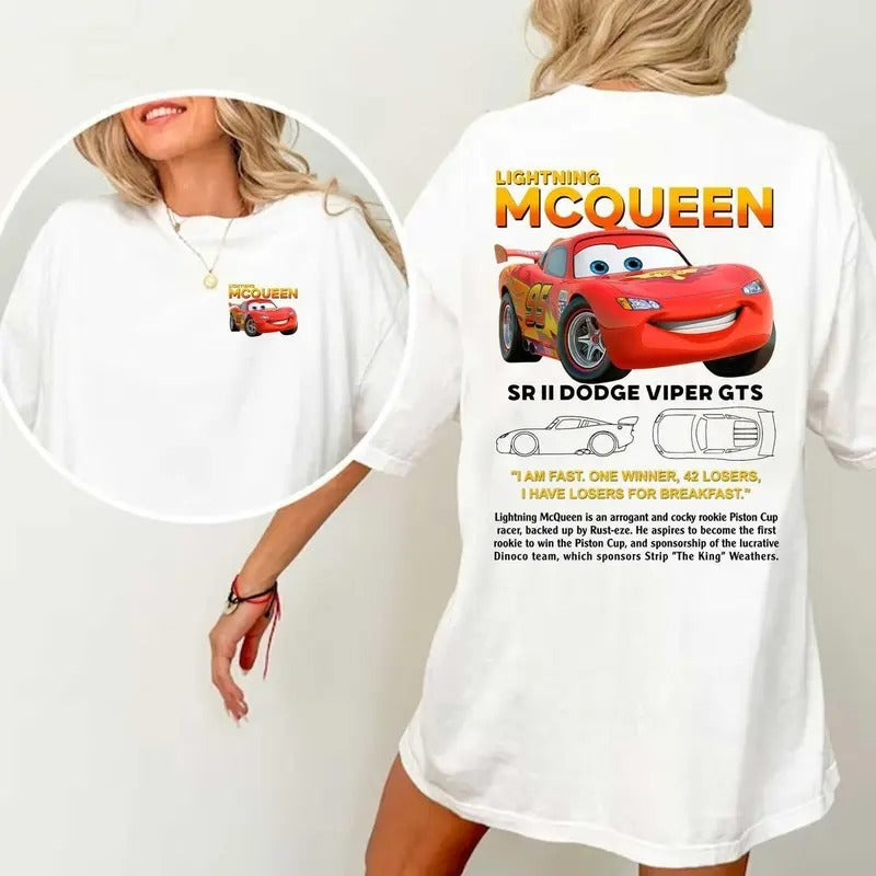 Lightning McQueen T-Shirt DRG, Couples Car Sweatshirt DRG Comfort Womenswear Hoodie | InkThreadWorks.com