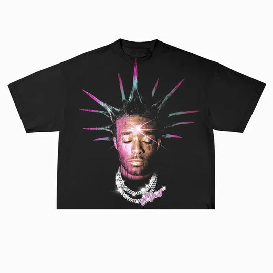 Lil Uzi Inspired Vintage Graphic T-shirt Heavy Cotton 90s Big Face Hiphop Vibes Oversized Fit 100% U.S. Cotton Tee - Menswear